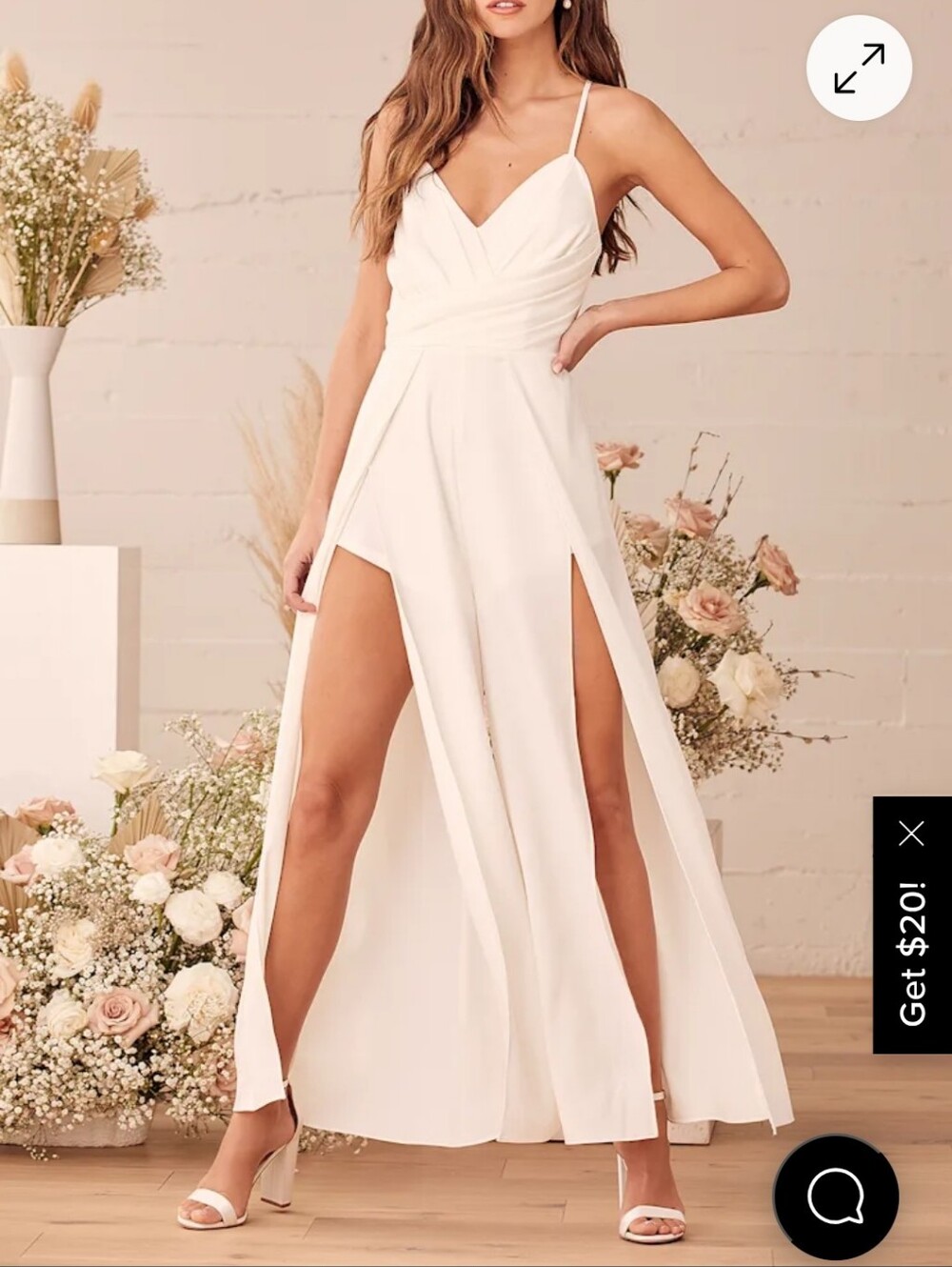 Time for You White Pleated Split Leg Jumpsuit - Picture 3 of 9